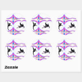 Stickers ronds "I Love Gymnastique" (Feuille)