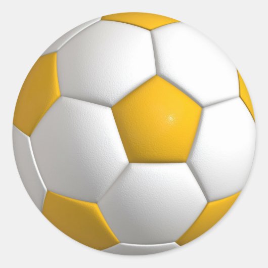 Stickers ronds Jaune Soccer Ball Sports Jaune (Devant)