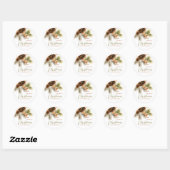 Stickers ronds Joyeux Mistletoe de Noël (Feuille)