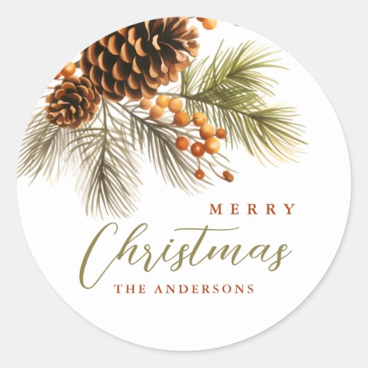 Stickers ronds Joyeux Mistletoe de Noël (Devant)