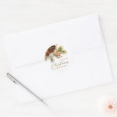 Stickers ronds Joyeux Mistletoe de Noël (Enveloppe)