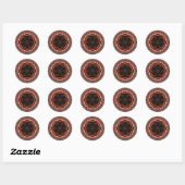Stickers ronds Kaleidoscope Flames (Feuille)