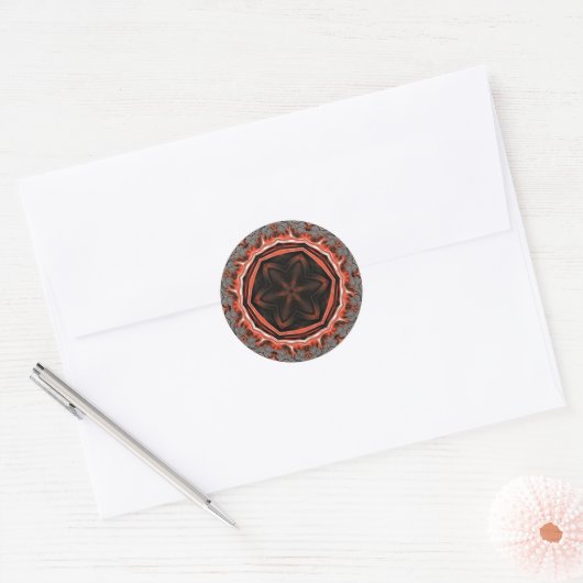 Stickers ronds Kaleidoscope Flames (Enveloppe)