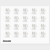 Stickers ronds Kitty Peint - Ensemble de 20 (Feuille)