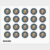 Stickers ronds Labrador Retriever (Feuille)