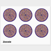 Stickers ronds LABYRINTH MOSAIC - Violet (Feuille)