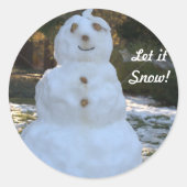 Stickers ronds laissez-le neiger (Devant)