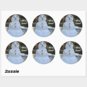 Stickers ronds laissez-le neiger (Feuille)