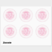 Stickers ronds Lettre W Monogrammes (Feuille)