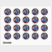 Stickers ronds Lion pour le style sauvage (Feuille)