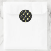 Stickers ronds Lune (Noir & Jaune Doux) (Sac)