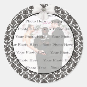 Stickers ronds Mariage Damask Elegance