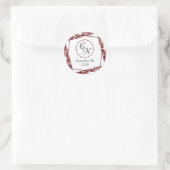 Stickers ronds Mariage Monogram élégant (Sac)