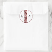 Stickers ronds Mariage Monogram élégant (Sac)