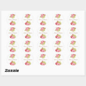 Stickers ronds Mariages Peonies et Hydrangea (Feuille)