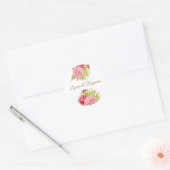 Stickers ronds Mariages Peonies et Hydrangea (Enveloppe)