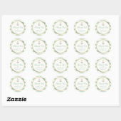 Stickers ronds Merci blanc de menthe marine (Feuille)