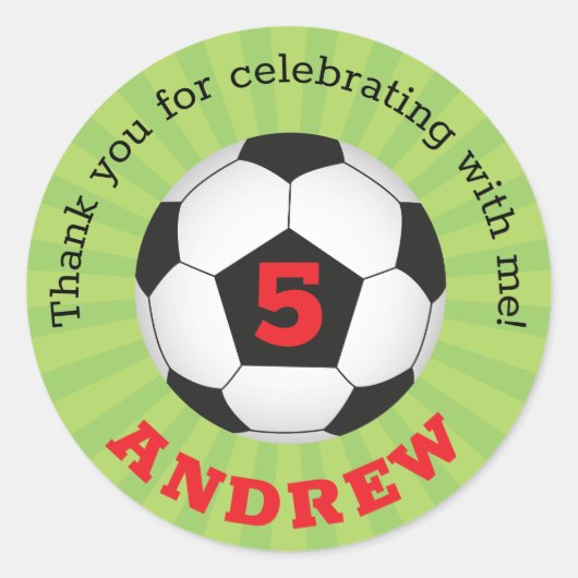 Stickers ronds Merci de soccer (Devant)