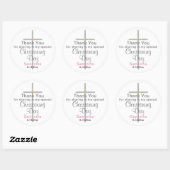 Stickers ronds Merci fille Christening (Feuille)
