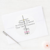 Stickers ronds Merci fille communion (Enveloppe)