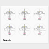 Stickers ronds Merci fille communion (Feuille)