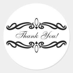 Stickers ronds Merci Mariage élégant