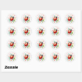 Stickers ronds mignons Ladybug (Feuille)