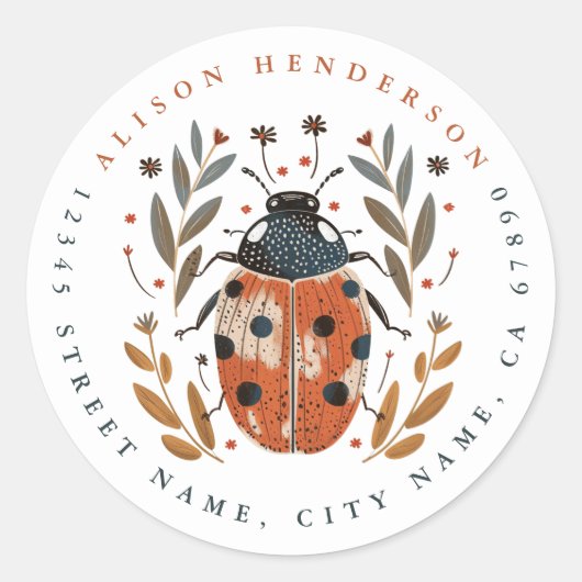 Stickers ronds mignons Ladybug (Devant)