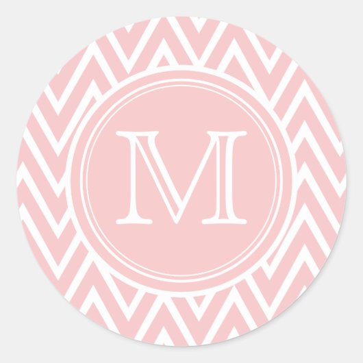 Stickers ronds Monogram Pastel Pink (Devant)