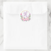 Stickers ronds Monogrammes Floraux Violets (Sac)