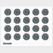 Stickers ronds motif en papier floral sans soudure (Feuille)
