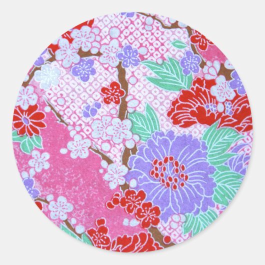 Stickers ronds Motifs Sakura japonais (Devant)