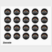 Stickers ronds Neon Rainbows (Noir) (Feuille)