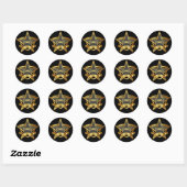 Stickers ronds Papa Black et Gold Star (Feuille)