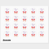 Stickers ronds papillon Merci (Feuille)