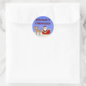 Stickers ronds Père Noël Joyeux Noël (Sac)