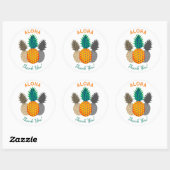 Stickers ronds Pineappy Motif Aloha (Feuille)