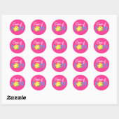 Stickers ronds Pink Luau Tropical Graduical (Feuille)