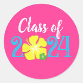 Stickers ronds Pink Luau Tropical Graduical (Devant)