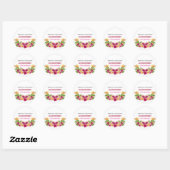 Stickers ronds Pink Tropical Floral Luau Party (Feuille)