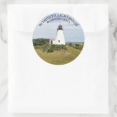 Stickers ronds Plymouth Lighthouse, Massachusetts (Sac)