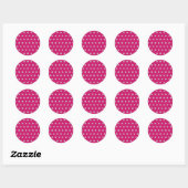 Stickers ronds Pointe Polka (Rose et Gris Chaud) (Feuille)