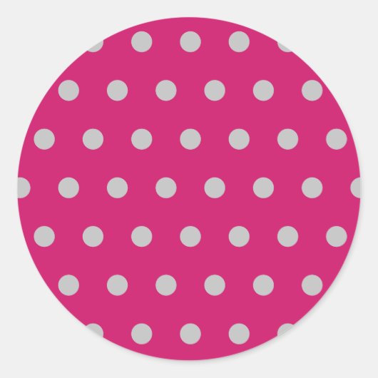 Stickers ronds Pointe Polka (Rose et Gris Chaud) (Devant)