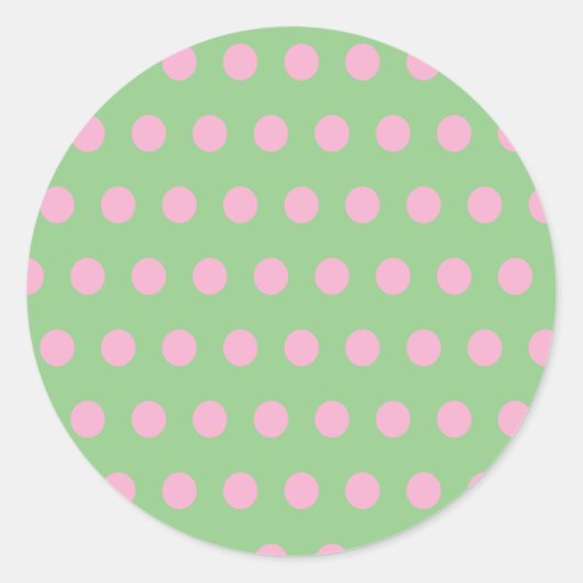 Stickers ronds Poka Dot (Sage Green et Pastel Rose (Devant)