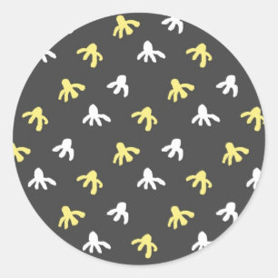 Stickers ronds Popcorn (gris foncé et jaune beurre