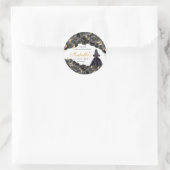 Stickers ronds Quinceanera Floral Noir et Or (Sac)