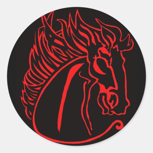 Stickers ronds Red Horse (Devant)