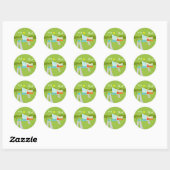 Stickers ronds Retro Palm Springs House (Feuille)