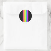 Stickers ronds Retro Stripes (Black & Neon Multi) (Sac)