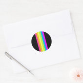 Stickers ronds Retro Stripes (Black & Neon Multi) (Enveloppe)